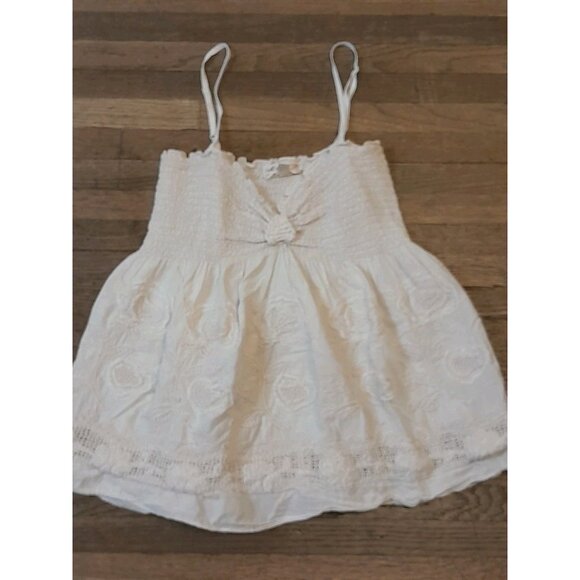 Womens Baby Doll Y2K Coquette Crochet Embroidered Lace Size XS Top Ivory - Picture 2 of 8